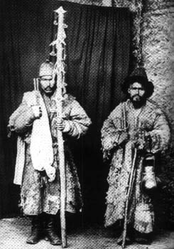 Wandering dervishes.Photograph of the early 19th century.